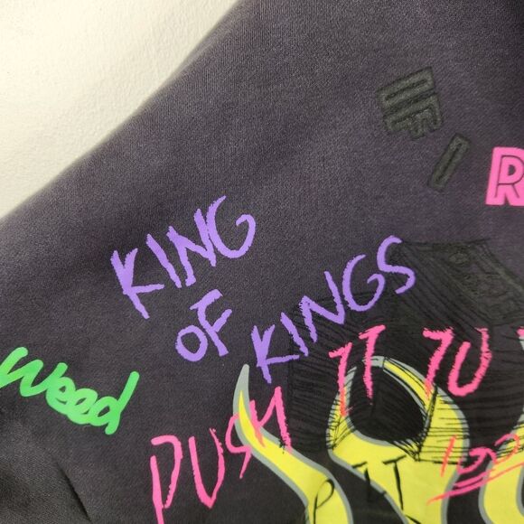 FNTY Flying Ninety Long Sleeve Embellished Rhinestone Bling Hoodie Large - Picture 9 of 9